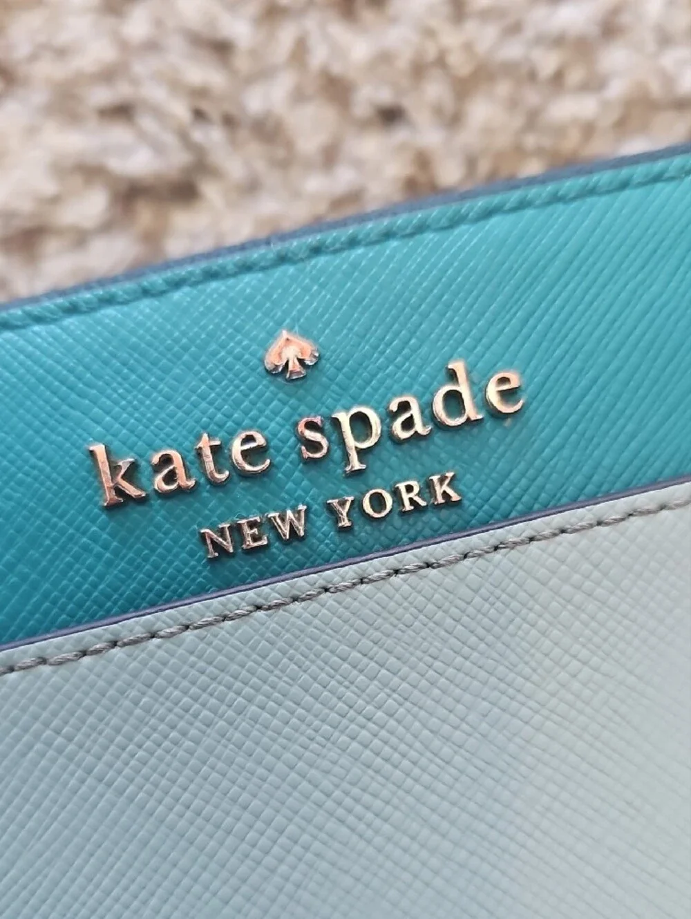 kate spade Two-Tone Teal and Light Blue Zip Wallet